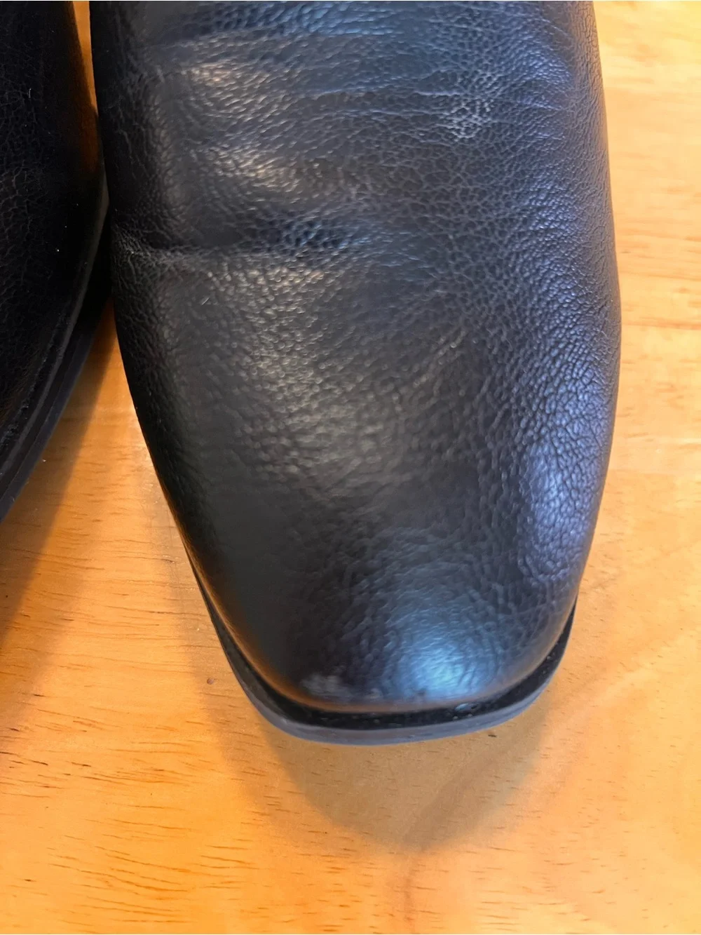 BareTraps Black Leather Mid-Heel Ankle Booties